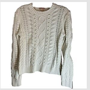 Brooks Brothers white Cable Knit Sweater
